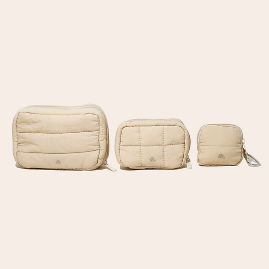 Power Pouch Set in Sand Beige